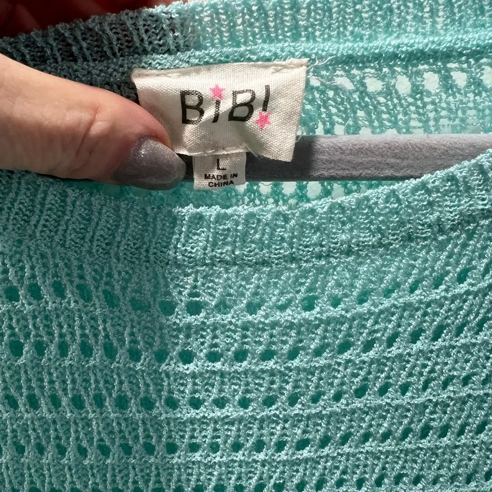 BIBi|Open Weave Mint Green Sweater|Size Large